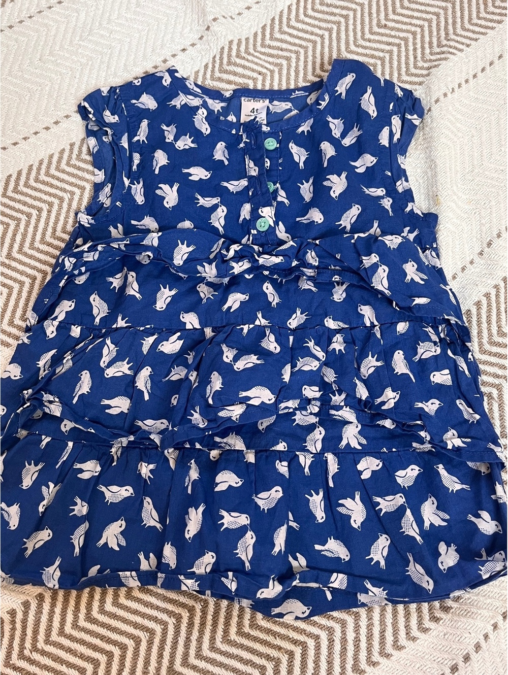 Carter's Toddler Girls 4T Blue Bird Print Dress